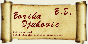 Borika Đuković vizit kartica